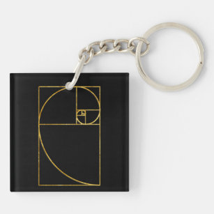 Goldenes Verhältnis-heilige Fibonacci-Spirale Schlüsselanhänger