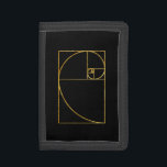 Goldenes Verhältnis-heilige Fibonacci-Spirale Tri-fold Geldbeutel<br><div class="desc">Wievielen Malen ein Tag beschmutzen Sie die Fibonacci-Spirale?  Geben Sie das Geschenk des goldenen Verhältnisses mit diesem geometrischen Geschenk oder Shirt.</div>