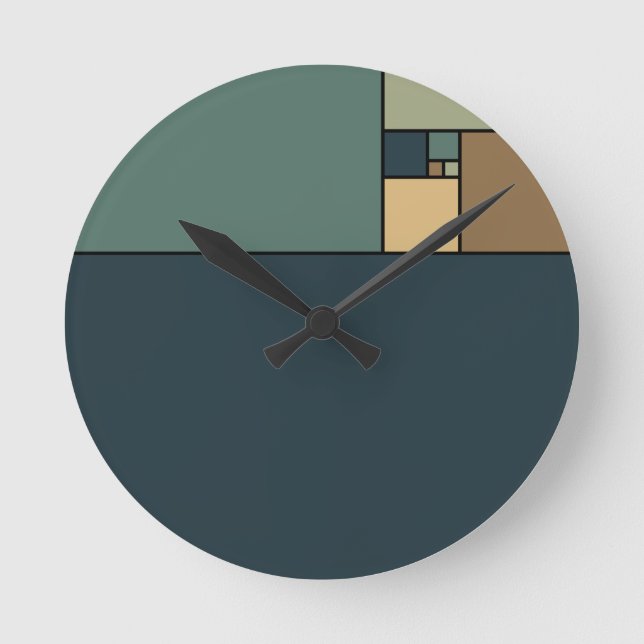 Goldenes Verhältnis quadriert (neutrale Personen) Runde Wanduhr (Vorderseite)