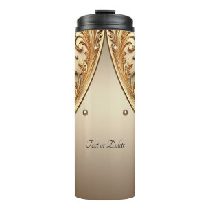 Goldenes Verzierte Blumenmuster Thermosbecher