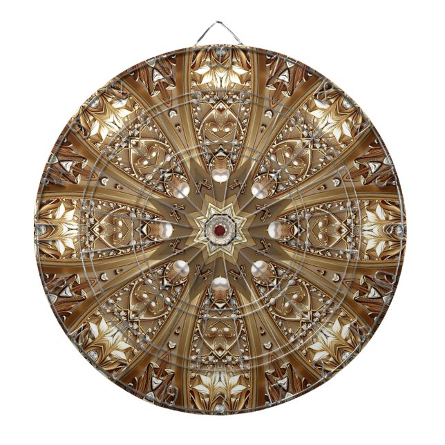 Goldenes Verzierte Dartboard Dartscheibe (vorne)
