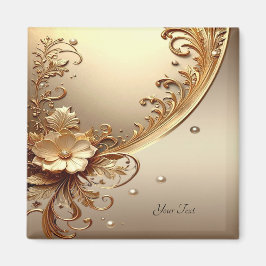 Goldenes verziertes Blumenmagnet Magnet