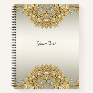 Goldenes verziertes Notizbuch