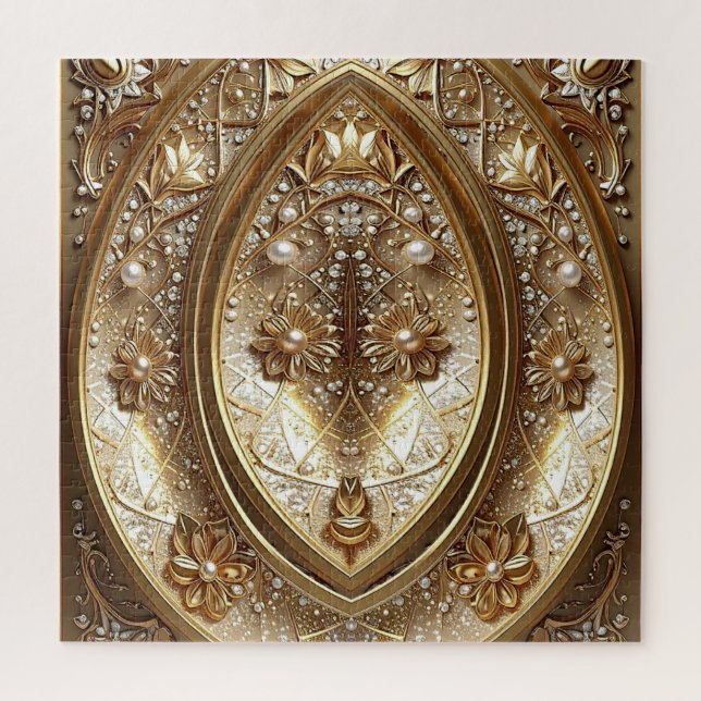 Goldenes verziertes Puzzle (Vertikal)