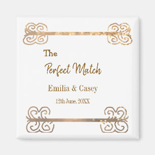 Goldenes Vintage-Glitter das perfekte Paar na Magnet