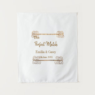 Goldenes Vintage-Glitter das perfekte Paar Namensz Wandteppich