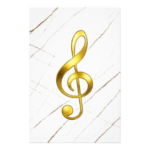 Goldenes Violinschlüssel-Marmor-Wandkunstwerk Fotodruck