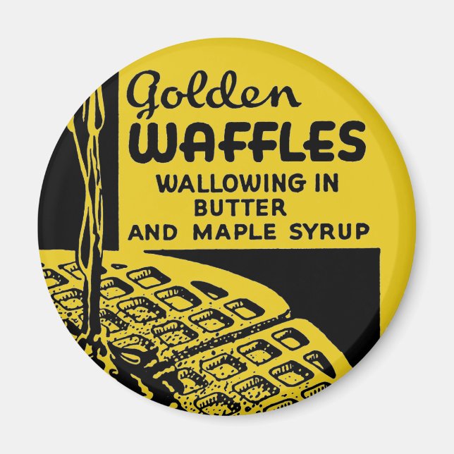 Goldenes Waffel-Frühstück Magnet (Vorne)
