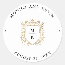 Goldenes Wappen | Elegante Schwarz-Weiß-Hochzeit