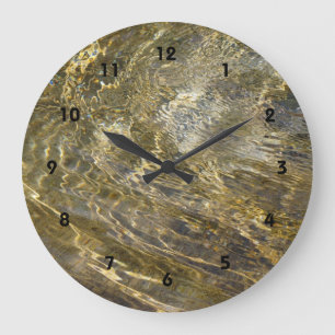 Goldenes Wasser Große Wanduhr