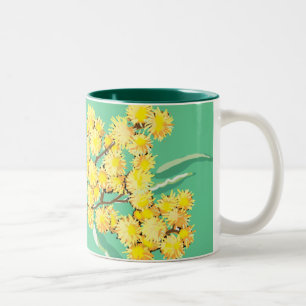Goldenes Wattle-Symbol in Australien Zweifarbige Tasse
