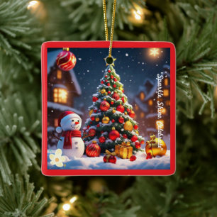 "Goldenes Weihnachten" Keramikornament