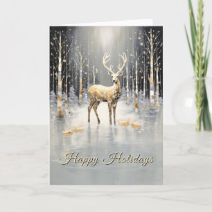 Goldenes Weihnachts-Rentier-Feiertagskarte Karte