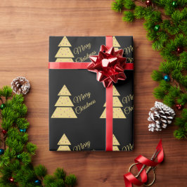 Goldenes Weihnachtsbaum-Geschenkpapier Geschenkpapier