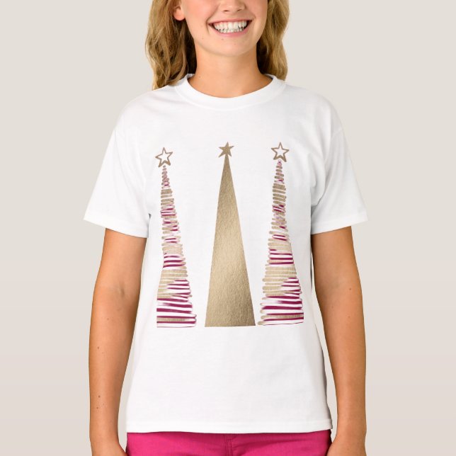 Goldenes Weihnachtsbaum-T-Shirt  T-Shirt (Vorderseite)