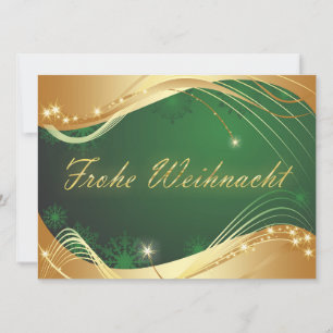Goldenes Weihnachtsmotiv mit grünem Hintergrund Feiertagskarte