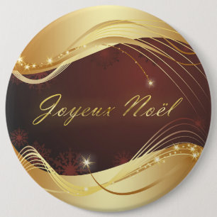 Goldenes Weihnachtsmotiv mit rotem Hintergrund... Button