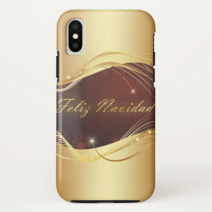 Goldenes Weihnachtsmotiv mit rotem Hintergrund... Case-Mate iPhone Hülle