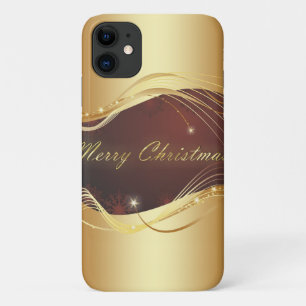 Goldenes Weihnachtsmotiv mit rotem Hintergrund Case-Mate iPhone Hülle