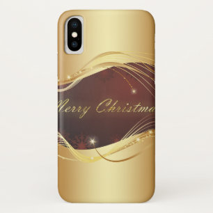 Goldenes Weihnachtsmotiv mit rotem Hintergrund Case-Mate iPhone Hülle