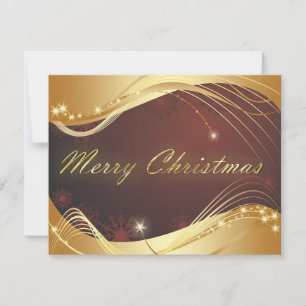 Goldenes Weihnachtsmotiv mit rotem Hintergrund Feiertagskarte