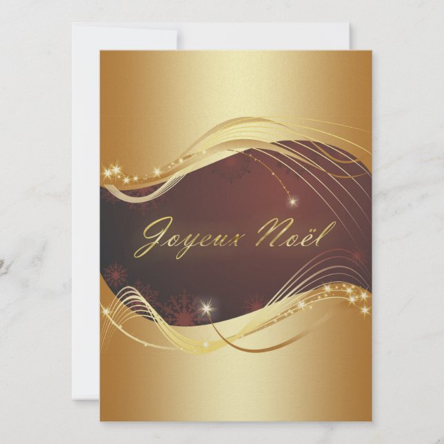 Goldenes Weihnachtsmotiv mit rotem Hintergrund... Feiertagskarte (Vorderseite)