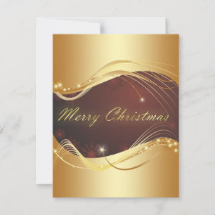 Goldenes Weihnachtsmotiv mit rotem Hintergrund Feiertagskarte