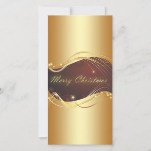 Goldenes Weihnachtsmotiv mit rotem Hintergrund Feiertagskarte