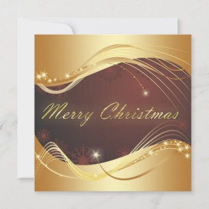 Goldenes Weihnachtsmotiv mit rotem Hintergrund Feiertagskarte