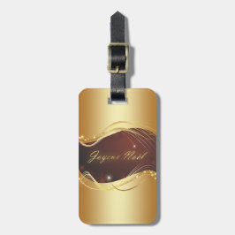 Goldenes Weihnachtsmotiv mit rotem Hintergrund... Gepäckanhänger