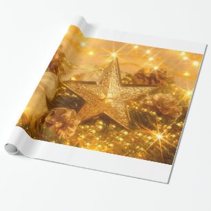 Goldenes WeihnachtsPackpapier Geschenkpapier