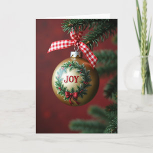 Goldenes Weihnachtsschmuck-Weihnachtskarte Karte