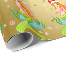 Goldenes Weihnachtsschneeflottmuster Geschenkpapier