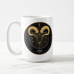 Goldenes Widder-Sternzeichen mit Ornamenten Kaffeetasse