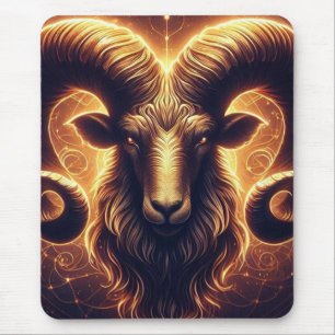 Goldenes Widder-Sternzeichen-Symbol Mousepad