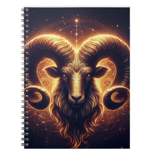 Goldenes Widder-Sternzeichen-Symbol Notizblock