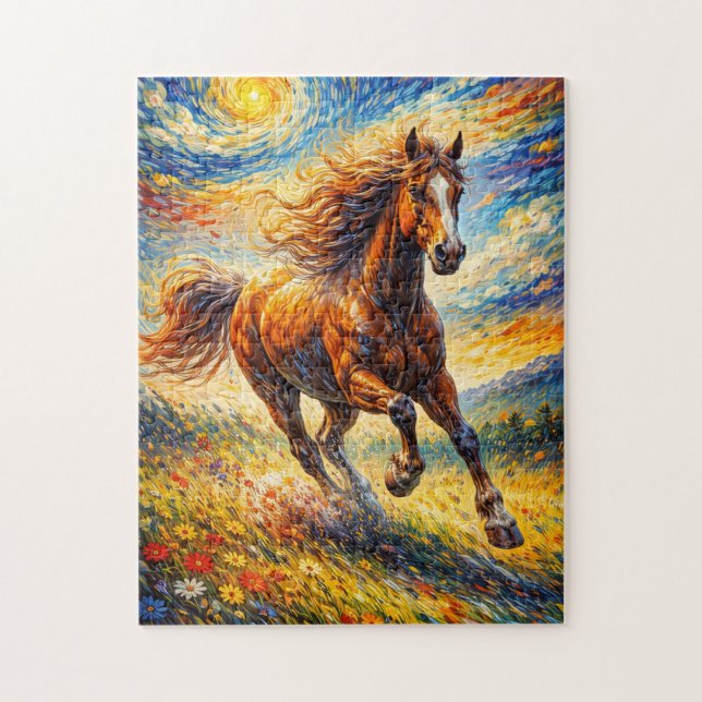 Goldenes Windpferd Puzzle (Vertikal)