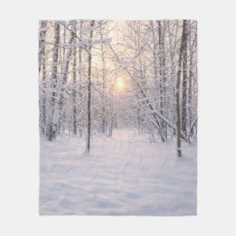 Goldenes Winterlicht Fleecedecke