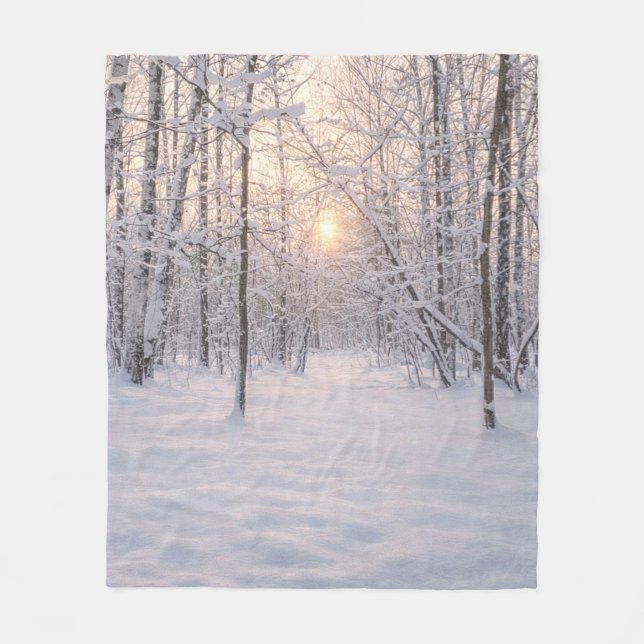 Goldenes Winterlicht Fleecedecke (Vorderseite)