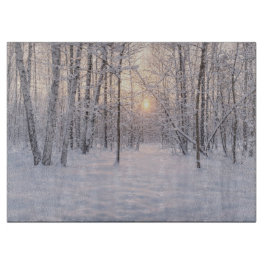 Goldenes Winterlicht Schneidebrett