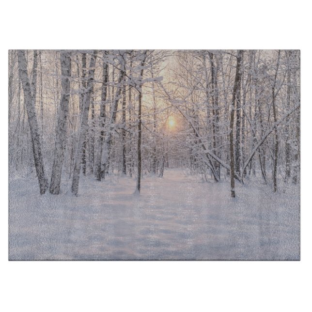 Goldenes Winterlicht Schneidebrett (Vorderseite)