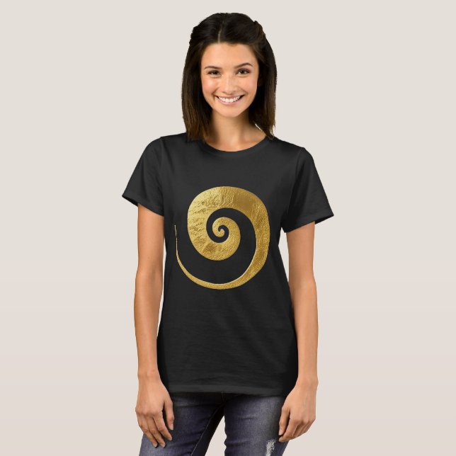 Goldenes Wirbel-Design T-Shirt (Vorne ganz)