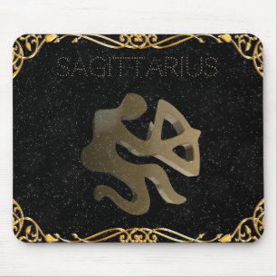 Goldenes Zeichen des Schützen Mousepad