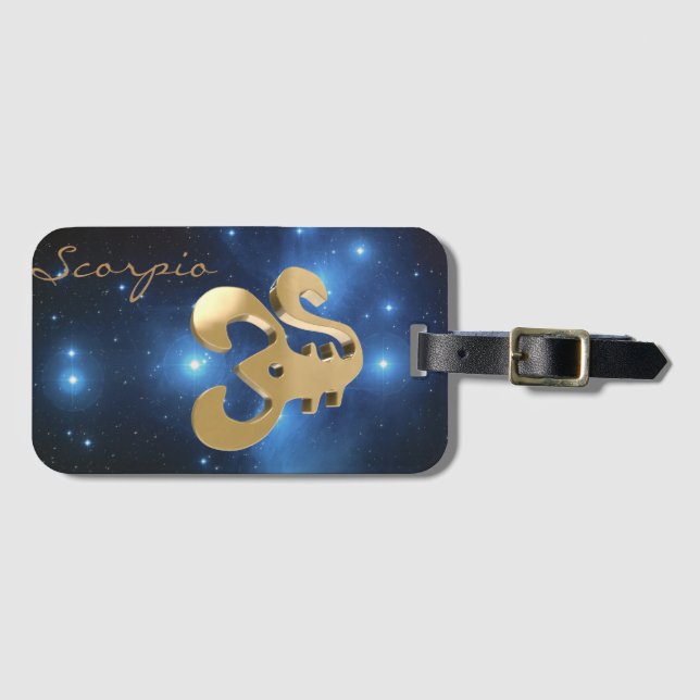 Goldenes Zeichen des Skorpions Gepäckanhänger (Vorderseite (Horizontal))