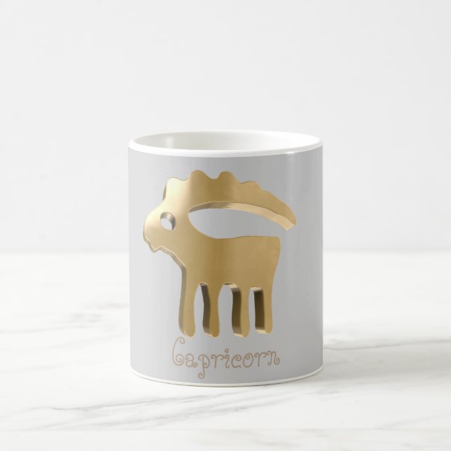 Goldenes Zeichen des Steinbocks Tasse (Mittel)