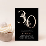 Goldenes Zeitalter | 30. Geburtstag Party Rose Gol Folieneinladung<br><div class="desc">Feiern Sie ihren Meilenstein Geburtstag mit diesen schicken 30. Geburtstagsfeiern mit "30" in realer Rose Goldfolie mit Blume geschmückt. Personalisieren Sie Ihre Party-Details in eleganter Weißschrift. Eine schicke und erstklassige Wahl für fabelhafte 30. Geburtstagsfeiern!</div>
