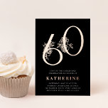 Goldenes Zeitalter | 60. Geburtstagsparty Rose Gol Folieneinladung<br><div class="desc">Feiern Sie ihren Meilenstein Geburtstag mit diesen schicken 50. Geburtstagsfeierlichkeiten mit "60" in realer Rose Goldfolie mit Blume. Personalisieren Sie Ihre Party-Details in eleganter Weißschrift. Eine schicke und erstklassige Wahl für fabelhafte 60. Geburtstagsfeiern!</div>