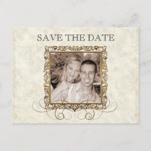 Goldenes Zeitalter der Eleganz, Save the Date Post Ankündigungspostkarte