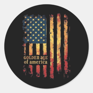 Goldenes Zeitalter Von Amerika Trump Patriotischer Runder Aufkleber