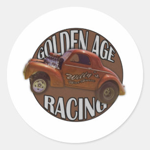 Goldenes Zeitalter Willys Gasser Widerstand, der Runder Aufkleber